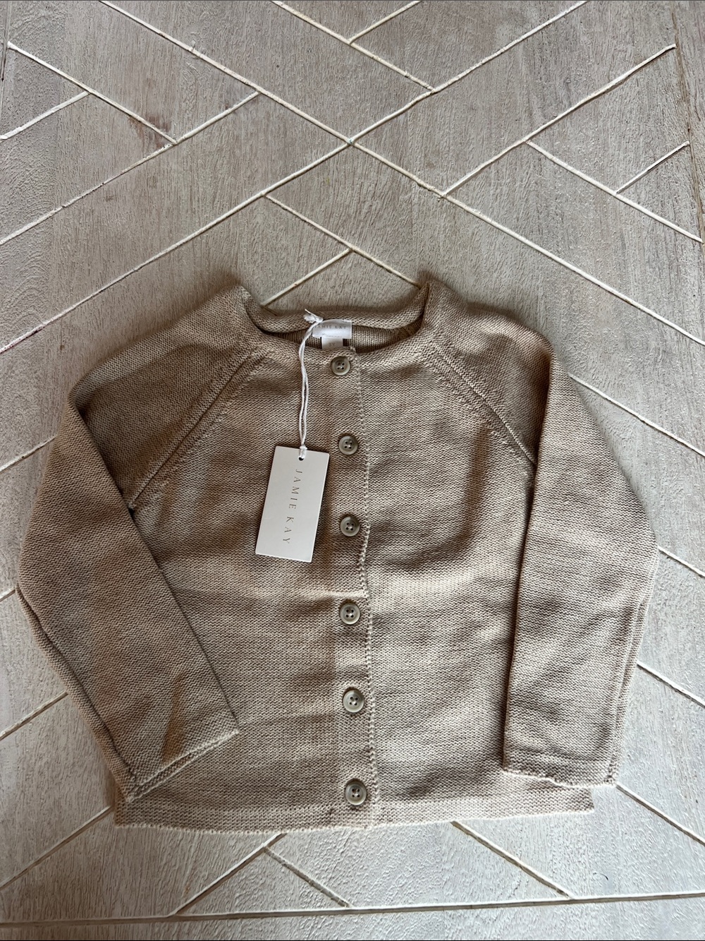 NWT Jamie Kay oatmeal simple cardigan 3Y